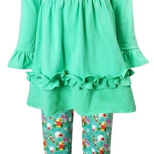 Kids Green Floral matching  Set